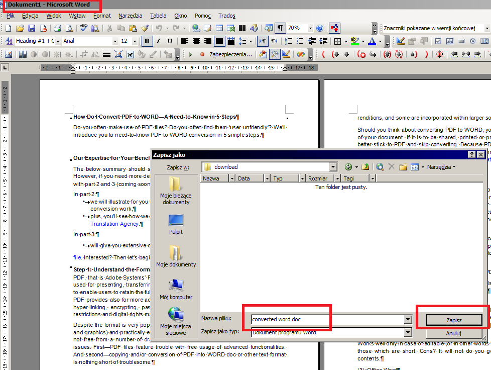 how to change adobe reader file to microsoft word